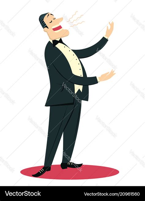 Opera Singer Man Sings In Theater Isolated On Vector Image