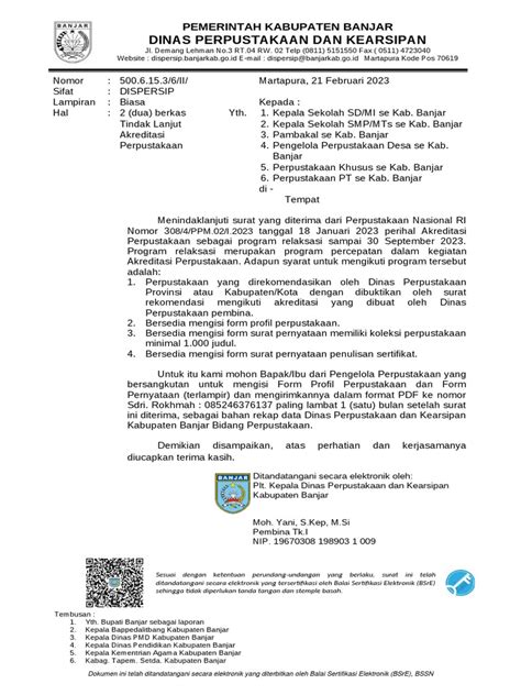 Dinas Perpustakaan Dan Kearsipan Pemerintah Kabupaten Banjar Pdf