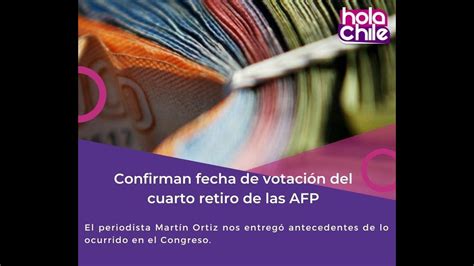 Confirman votación de cuarto retiro de las AFP para el próximo martes