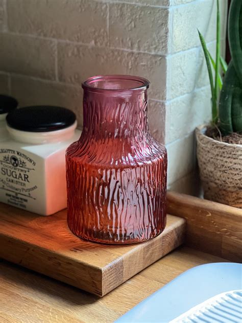 Pink Glass Jar Vase Orange Glass Vase Coloured Glass Vase Etsy