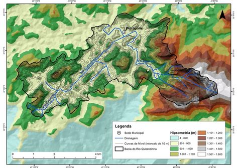 Mapa Hipsom Trico Da Bacia Hidrogr Fica Do Rio Quitandinha Petr Polis