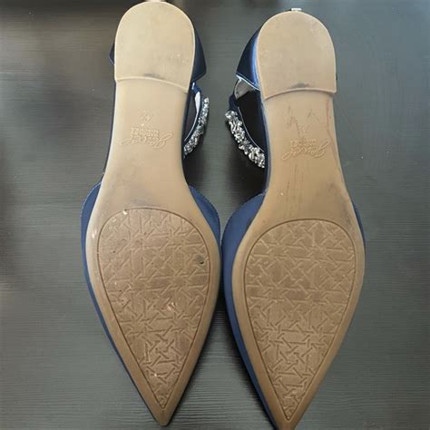 Bhldn Shoes Badgley Mischka Blue Jeweled Flats Size Poshmark