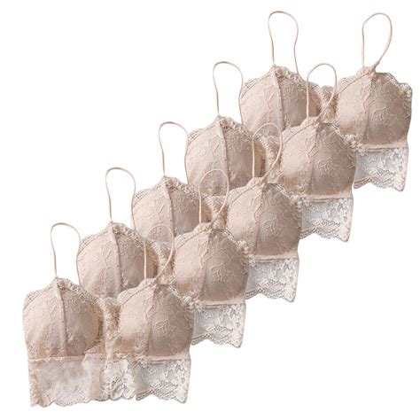 Mlqidk 5 Pieces Lace Bralettes For Women Lace Bandeau Bra With Straps