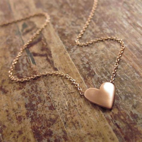 14k Gold Heart Necklace 14k Gold Necklace Valentines Day T Etsy