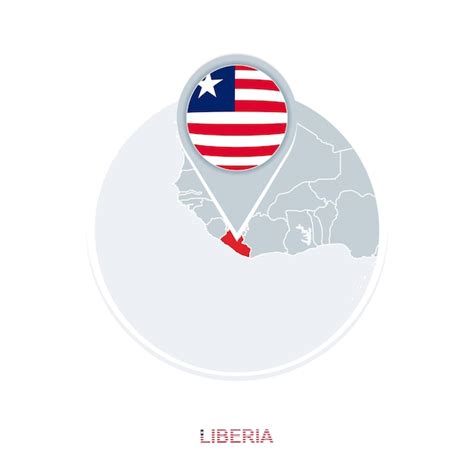 Premium Vector Liberia Map And Flag Vector Map Icon With Highlighted