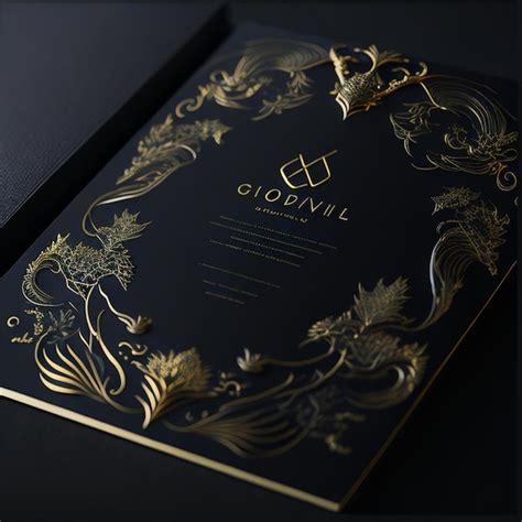 Premium AI Image Elegant And Luxury Embossed Gold Foil Logo Mockup On