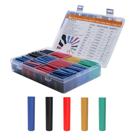 Ohamtes 850pcs Multi Color Heat Shrink Tubing Kit 21 Ratio Shrinkage