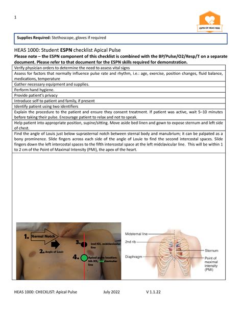 Apical Pulse Location