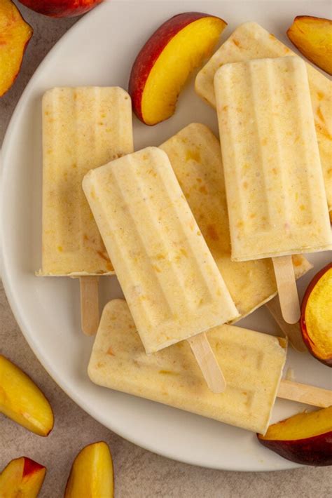 Creamy Homemade Peach Yogurt Popsicles The Schmidty Wife