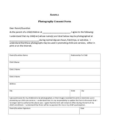 Consent Form Format For Pport Photography Infoupdate Org