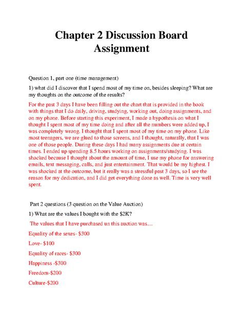 Document Disscussion Post Chapter Discussion Board Assignment