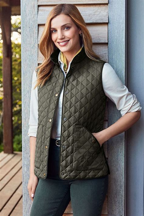 Womens Insulated Quilted Barn Vest From Lands End Women Vest How