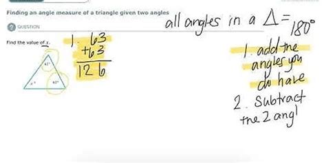 Finding An Angle Measure Of A Triangle Given Two Angles Calculator