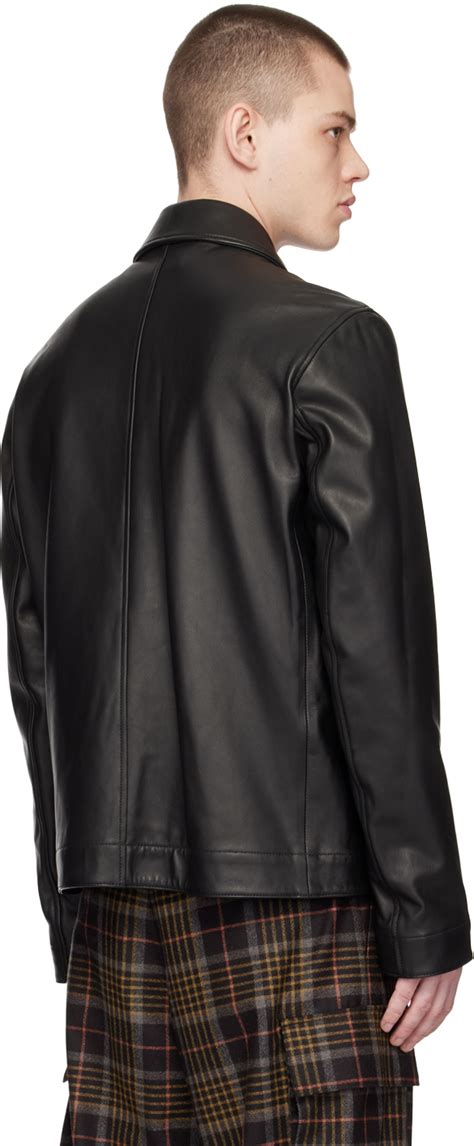 Paul Smith Black Zip Leather Jacket Paul Smith