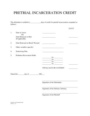 Fillable Online JAIL TIME CREDIT PACKET Ohio Public Defender Fax