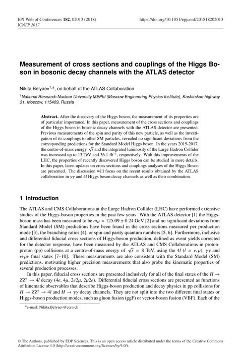 Pdf Measurement Of Cross Sections And Couplings Of The Higgs Boson In