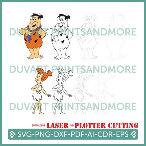 Flintstones Vector Bundle Clipart Layered Digital File Cricut