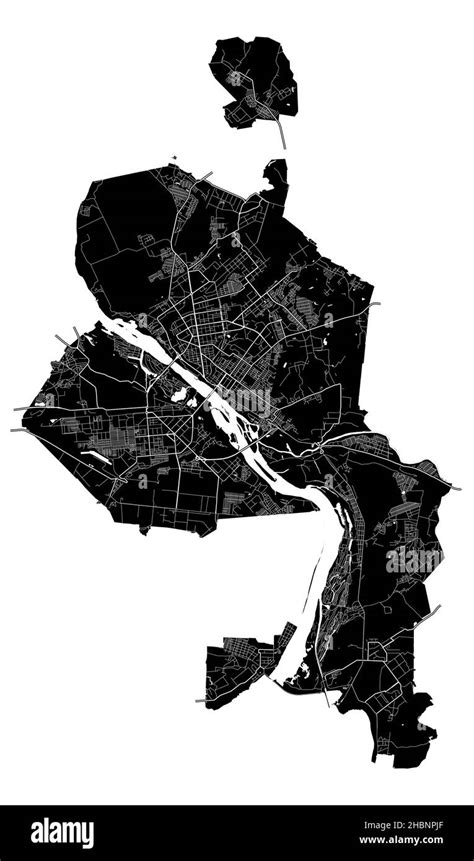 Novosibirsk, Russia, high resolution vector map with city boundaries ...