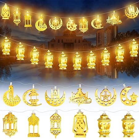 Abnaok LED Ramadan Eid Lichterkette 1 65M 10 LEDs Muslim Ramadan