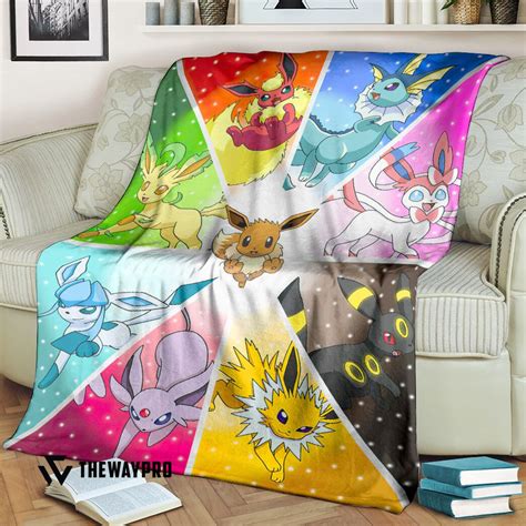 Anime Pokemon Eeveelutions Blanket Pixeltee