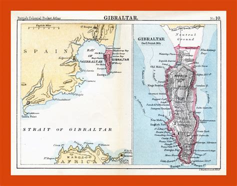 Old map of Gibraltar | Maps of Gibraltar | Maps of Europe | GIF map ...