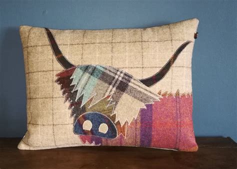 Handmade Highland Cow Cushion Etsy Uk In 2022 Highland Cow Cow