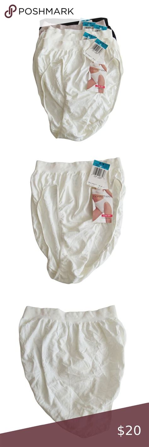 Barely There Panties Set Of No Ride Up Brief Size White Black Nude Stretch Black And