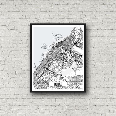 Dubai UAE Printable Map Dubai City Map Art Asia Map Digital - Etsy