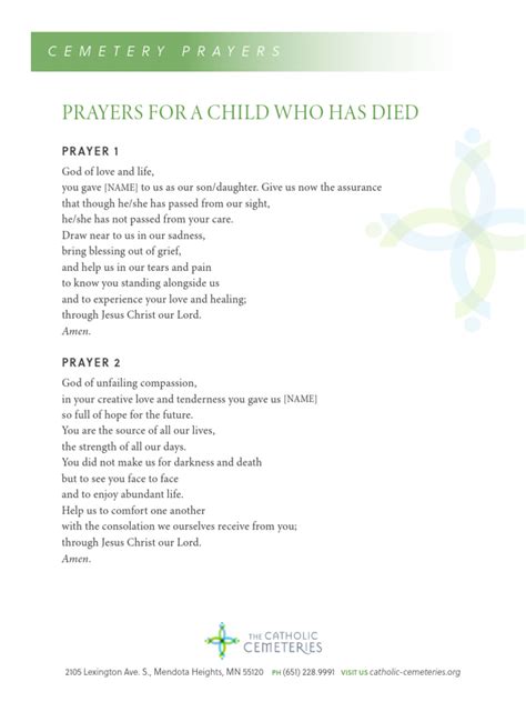 Prayers For A Child Who Has Died | PDF | Jesus | Christian Belief And ...