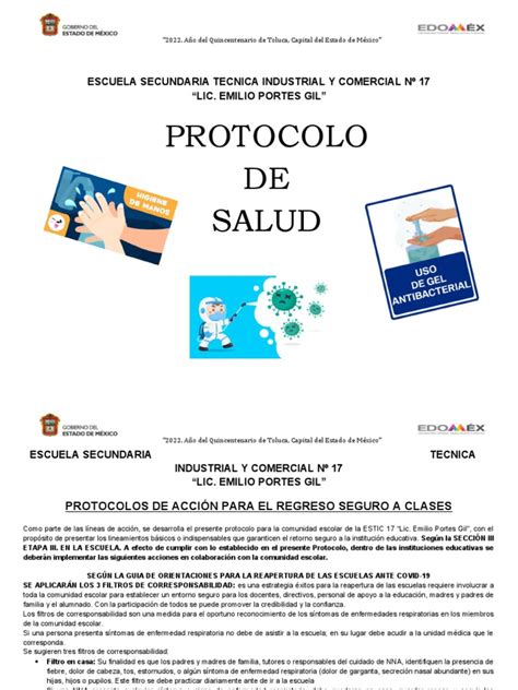 Protocolo De Salud Pdf Síntoma Ciencias De La Salud