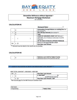 Fillable Online Fha Streamline No Appraisal Check List Forms Fax