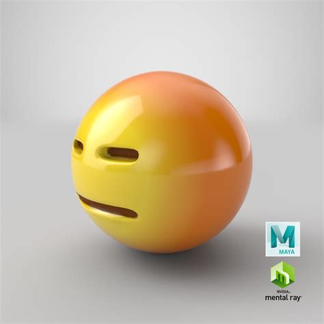 Emoji Expressionless Face D Model Max Fbx Obj Ma C D Free D