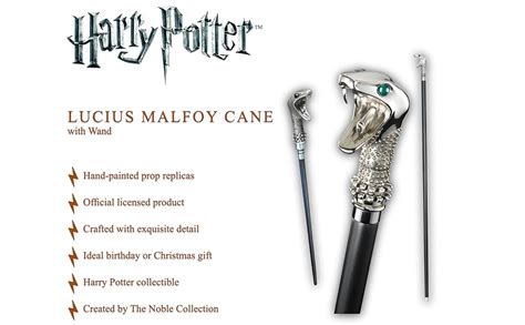 The Noble Collection Harry Potter Lucius Malfoy Cane With Wand 46in