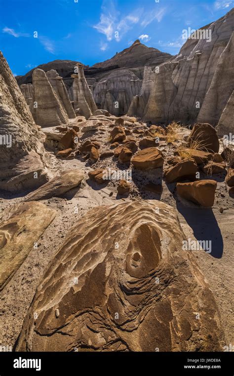 Hoodoos In The Dramatic Erosional Landscape Of Bisti De Na Zin