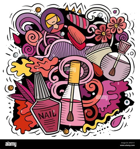 Nail Salon hand drawn vector doodles illustration Stock Vector Image ...