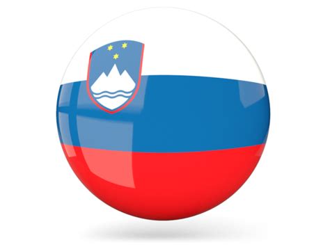 Glossy Round Icon Illustration Of Flag Of Slovenia