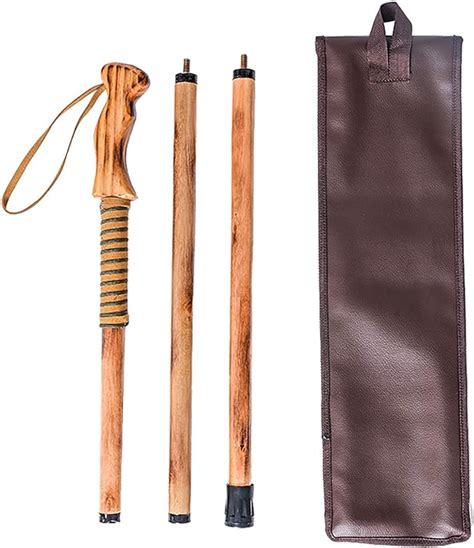 Forest Pilot 3 Pieces Detachable Hardwood Walking Stick Pine Handle With A Compass Nature Color