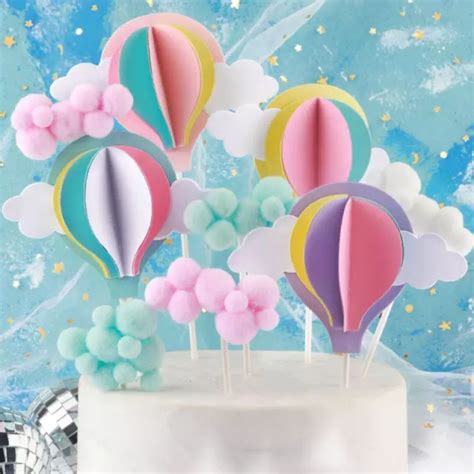 Jual CAKE TOPPER BALON UDARA HOT AIR BALLON CLOUD AWAN 3 DIMENSI 3D