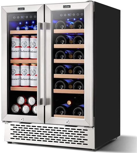 Colzer 24 Inch Wine And Beverage Refrigerator Dual Zone Wine Cooler