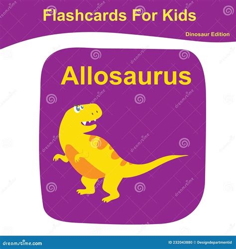 Dinosaur Flashcard Collections Stock Vector Illustration Of Children