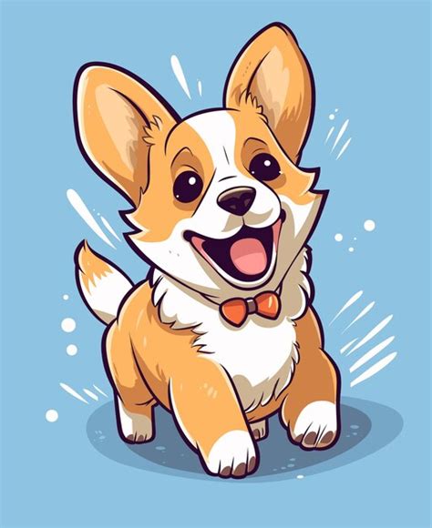 Kawaii cachorros feliz cachorro shiba inu na ilustração vetorial de