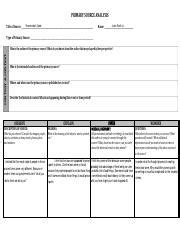 Primary Source Analysis Sheet Pdf Primary Source Analysis