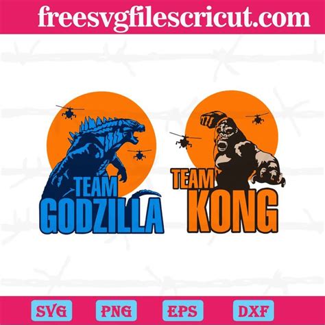 Team Godzilla Team Kong Svg Png Dxf Eps Free Svg Files For Cricut