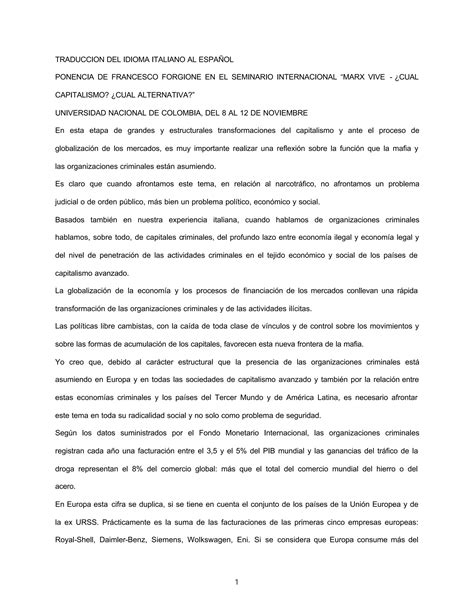 Cp Organizaciones Criminales Y Capitalismo Globalizador Reflexiones