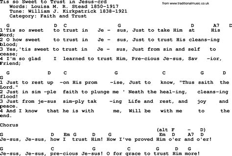 Top 500 Hymn Tis So Sweet To Trust In Jesus Lyrics Chords And Pdf Jesus Lyrics Trust In