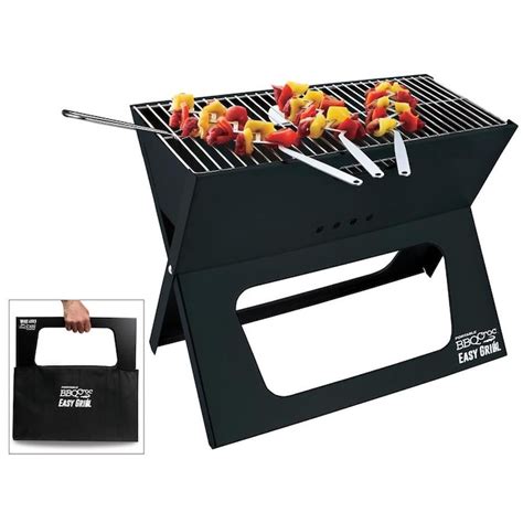 Bbq Croc Portable Easy Grill 220 Sq In Foldable Charcoal Barbecue Black