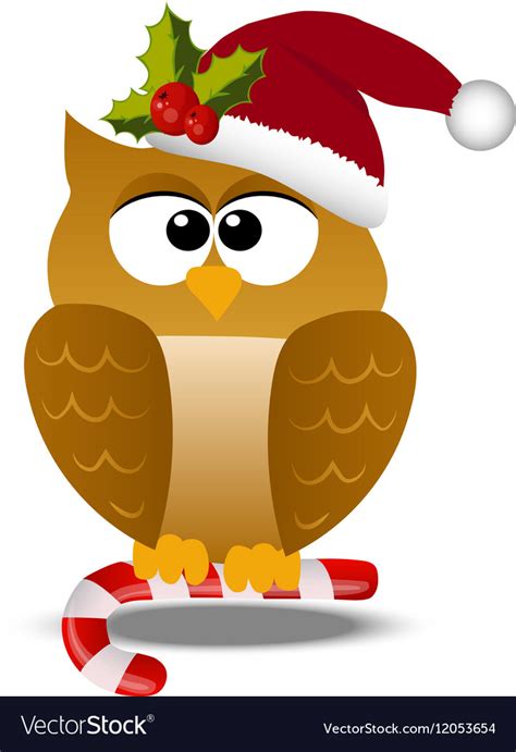 Christmas Owl In Santa Hat Royalty Free Vector Image