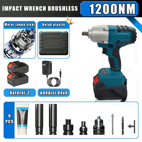 Jual Reaim Cordless Impact Wrench Brushless Impact Baterai 688vf Mesin Bor Untuk Baut Mobil