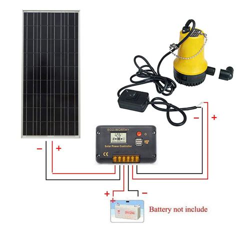 Eco Worthy Solar Well Pump Kit 100 Watts Poly Solar Panel And 12v Water Pump With 20a Charge