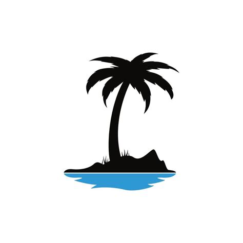 Tropical Beach And Palm Tree Logo Design Creative Palm Tree Vector